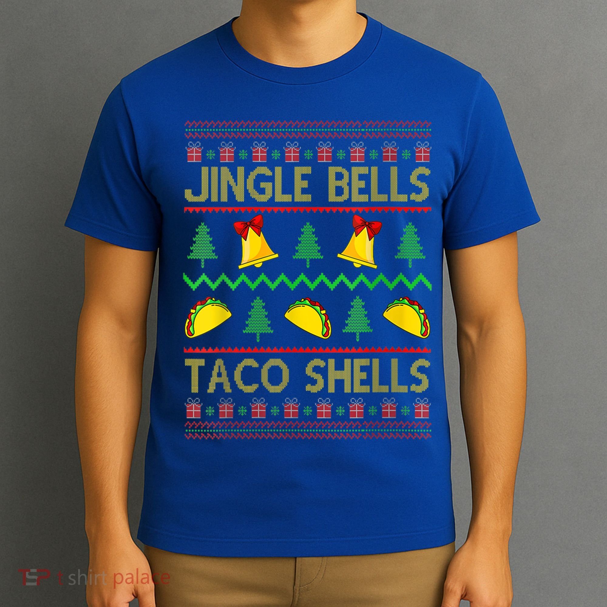 Jingle Bell Taco Shells Funny Christmas Mexican Gift T-Shirt