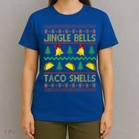 Jingle Bell Taco Shells Funny Christmas Mexican Gift T-Shirt thumb 4