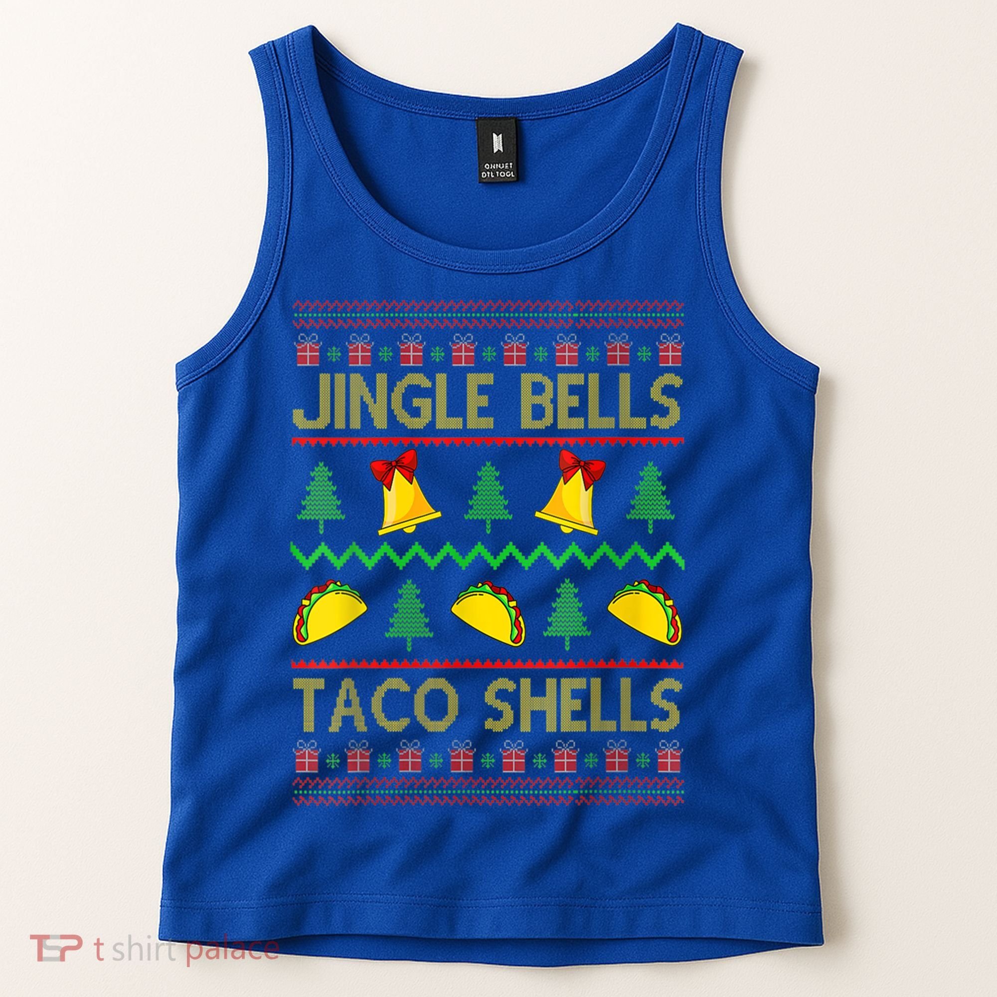 Jingle Bell Taco Shells Funny Christmas Mexican Gift Tank Top