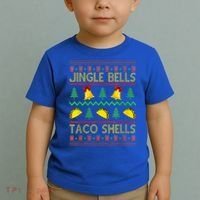 Jingle Bell Taco Shells Funny Christmas Mexican Gift Toddler T-Shirt thumb 2
