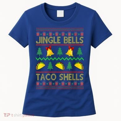 Jingle Bell Taco Shells Funny Christmas Mexican Gift Women's T-Shirt