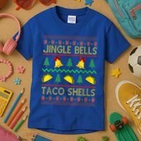 Jingle Bell Taco Shells Funny Christmas Mexican Gift Kids T-Shirt thumb 3