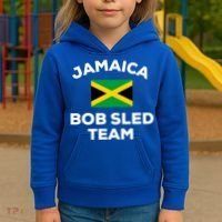 Jamaica Bobsled Team Jamaican Flag Gift Kids Hoodie thumb 3
