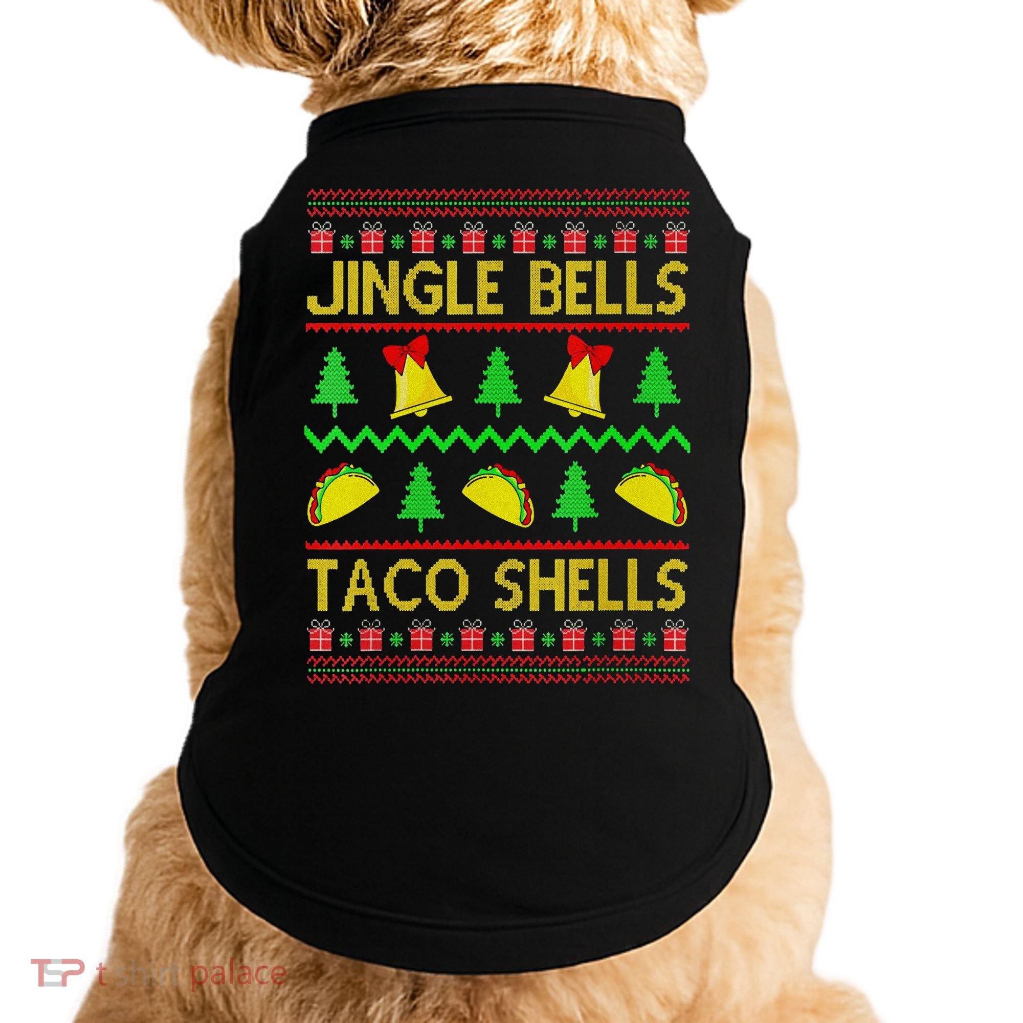 Jingle Bell Taco Shells Funny Christmas Mexican Doggie Tank