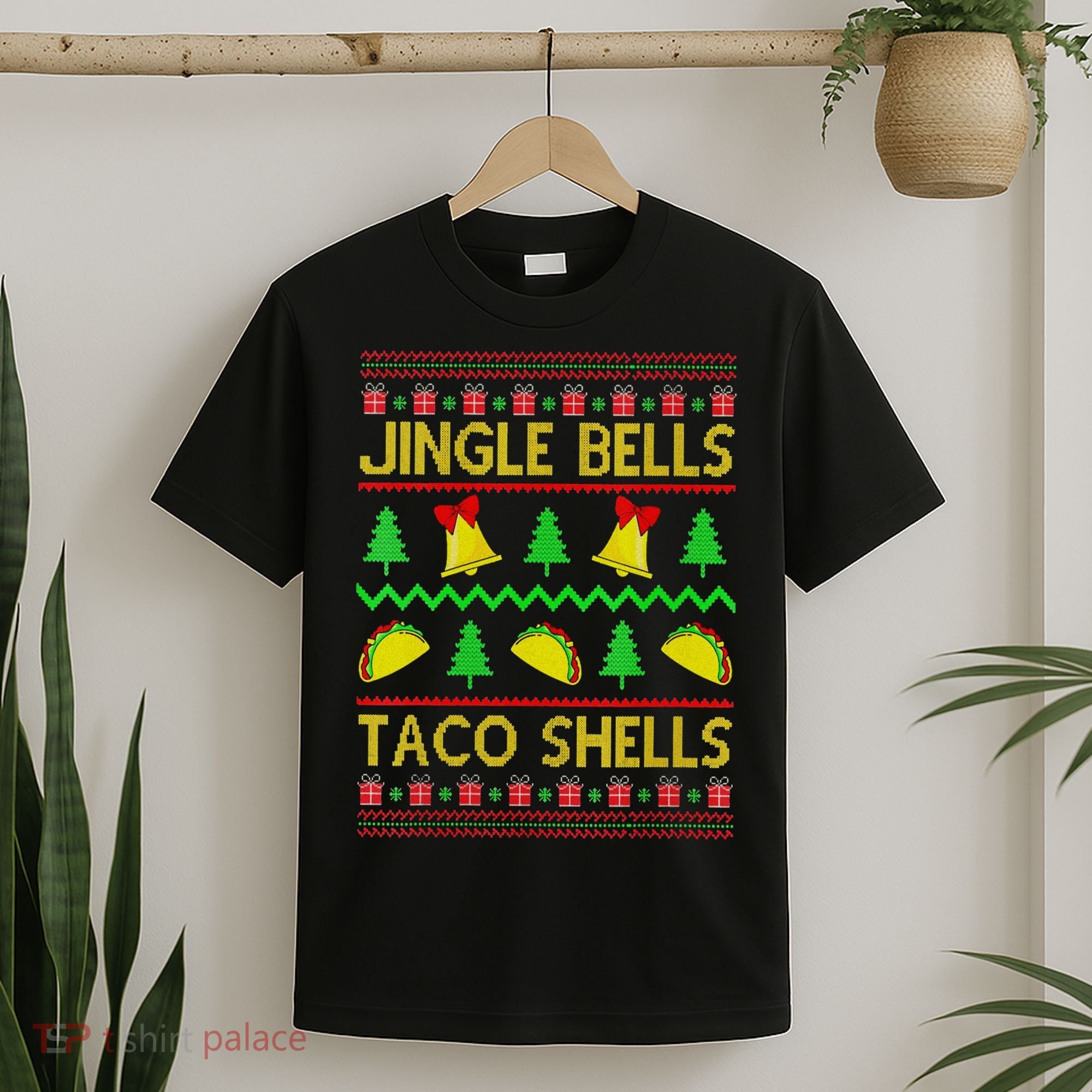Jingle Bell Taco Shells Funny Christmas Mexican T-Shirt