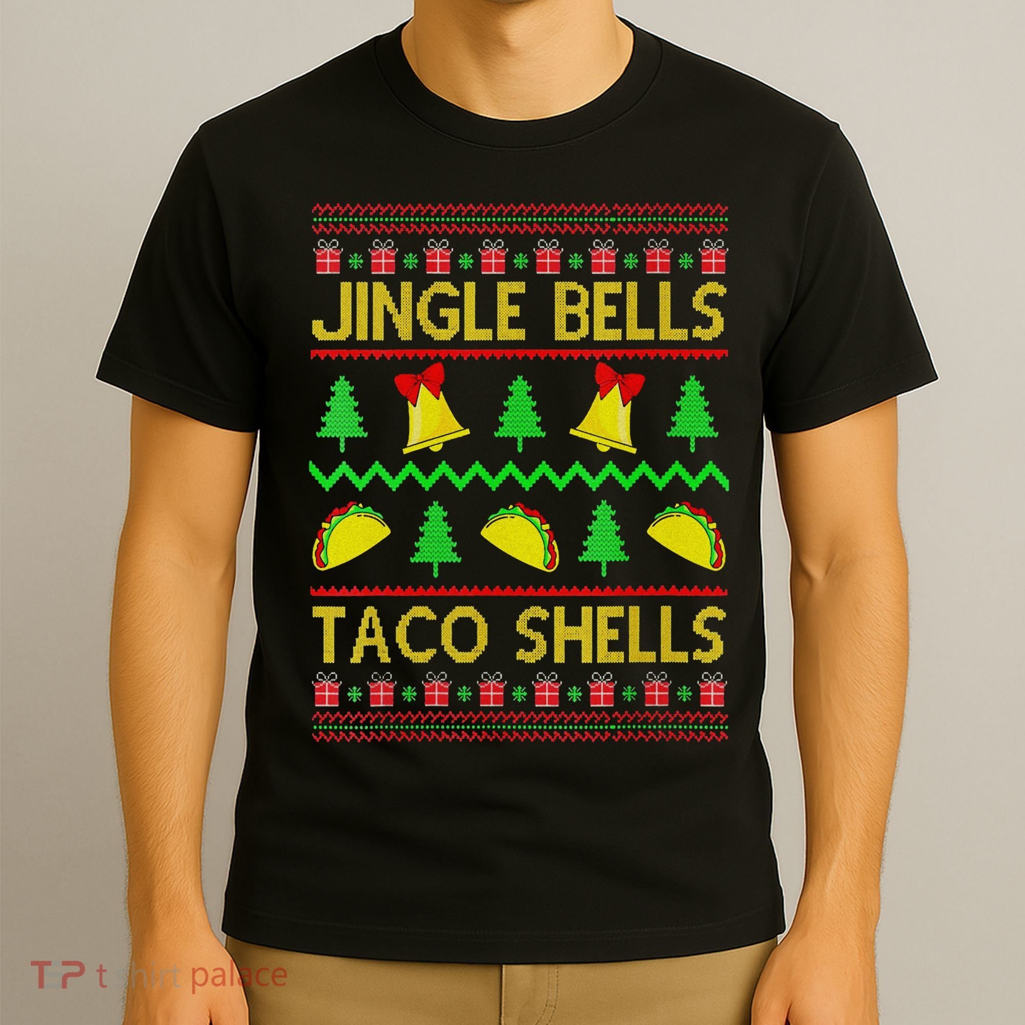 Jingle Bell Taco Shells Funny Christmas Mexican T-Shirt