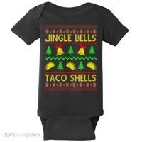 Jingle Bell Taco Shells Funny Christmas Mexican Baby Bodysuit thumb 0