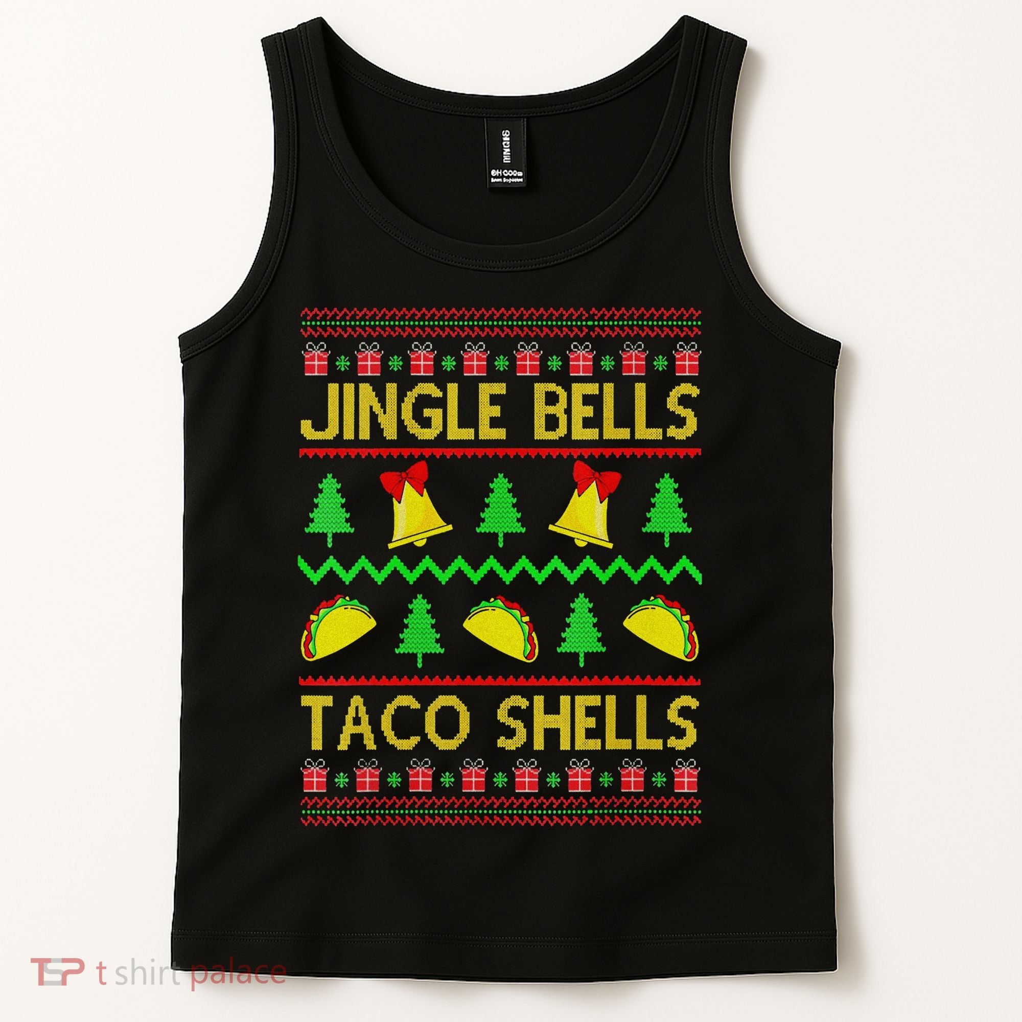 Jingle Bell Taco Shells Funny Christmas Mexican Tank Top