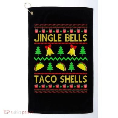 Jingle Bell Taco Shells Funny Christmas Mexican Golf Towel