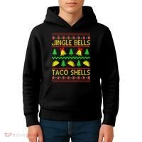 Jingle Bell Taco Shells Funny Christmas Mexican Kids Hoodie thumb 4