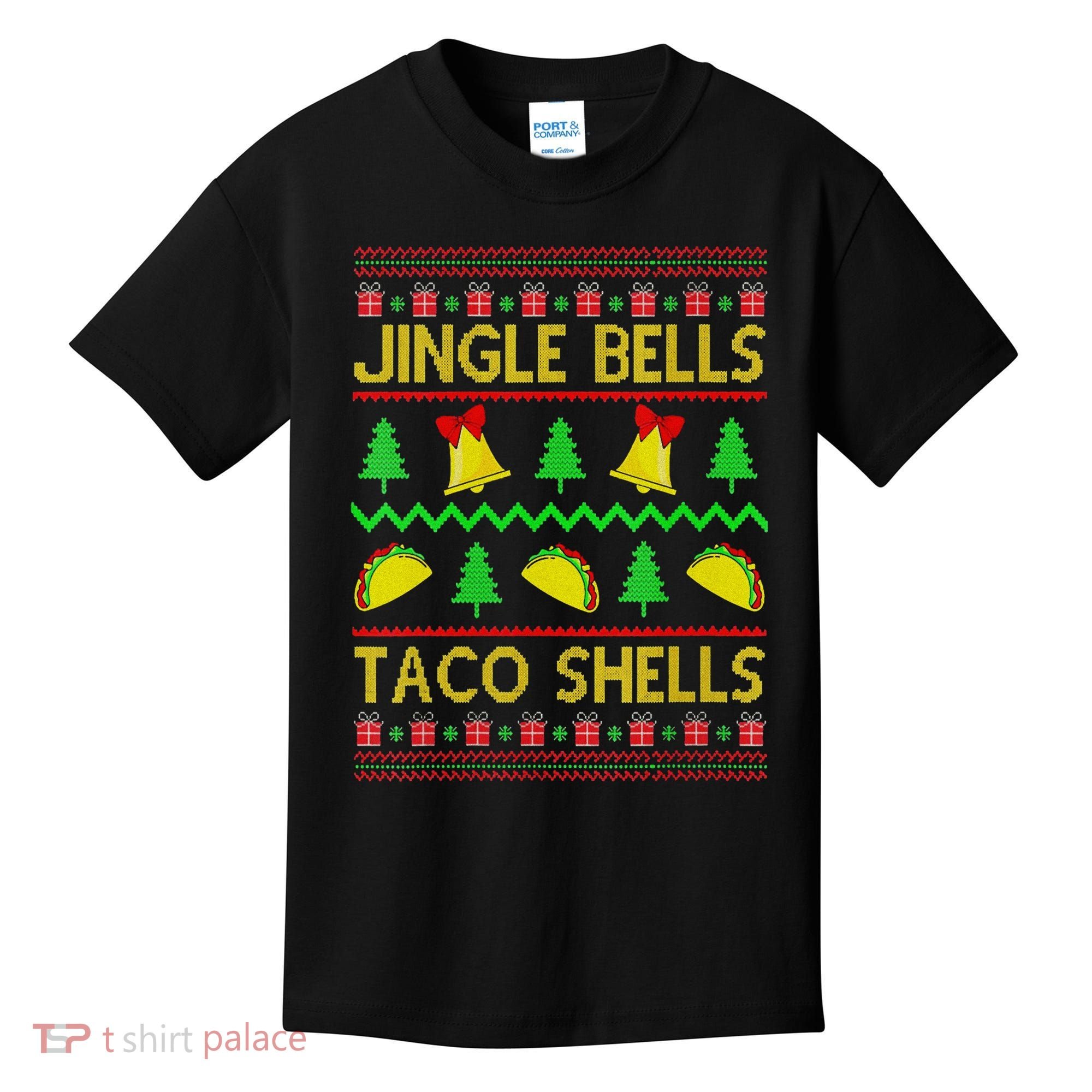 Jingle Bell Taco Shells Funny Christmas Mexican Kids T-Shirt