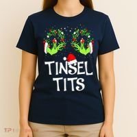 Jingle Balls Tinsel Tits Couples Christmas Matching Couple T-Shirt thumb 4