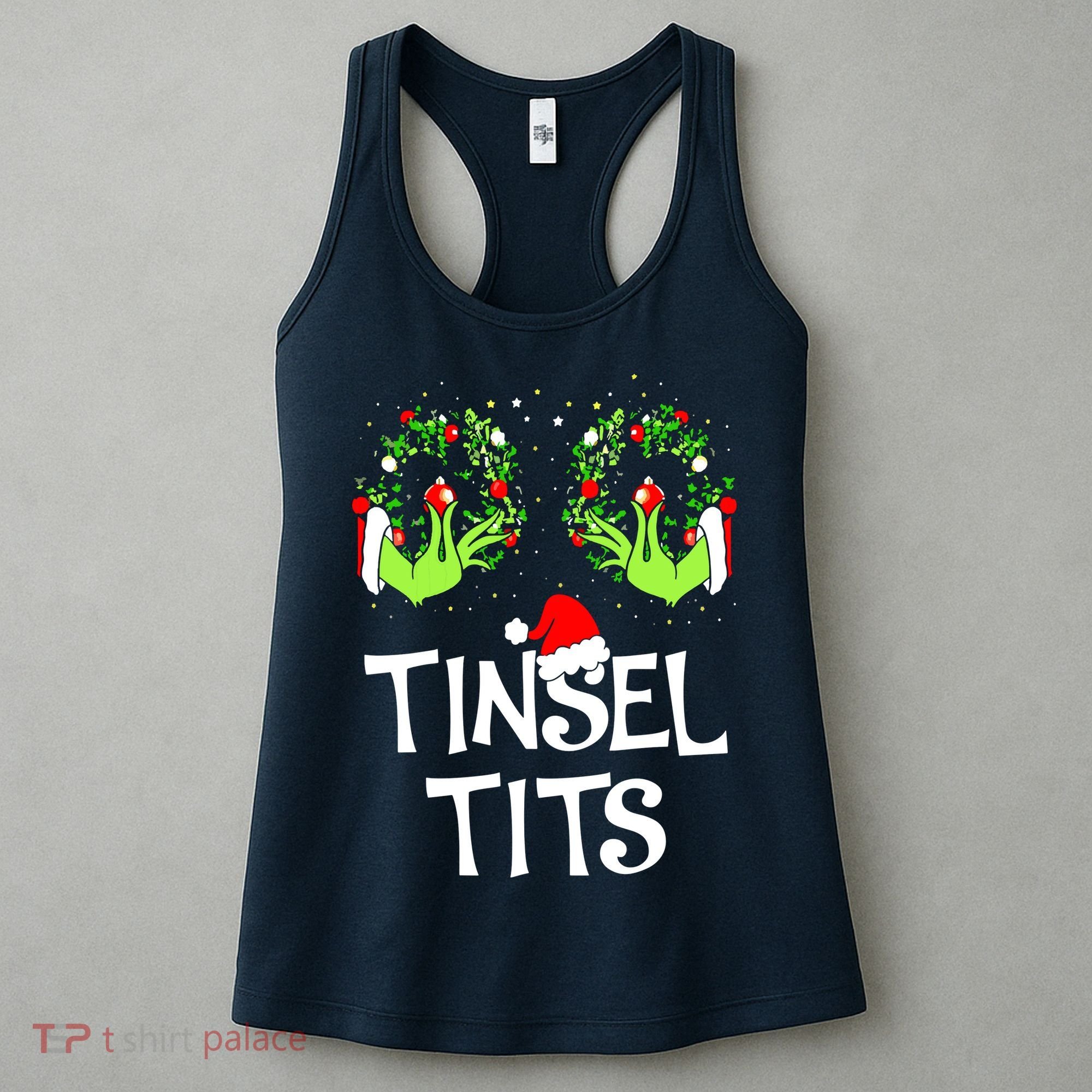 Jingle Balls Tinsel Tits Couples Christmas Matching Couple Women's Tank Top