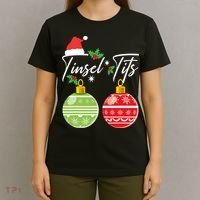 Jingle Balls Tinsel Tits Funny Christmas Matching Couple T-Shirt thumb 4