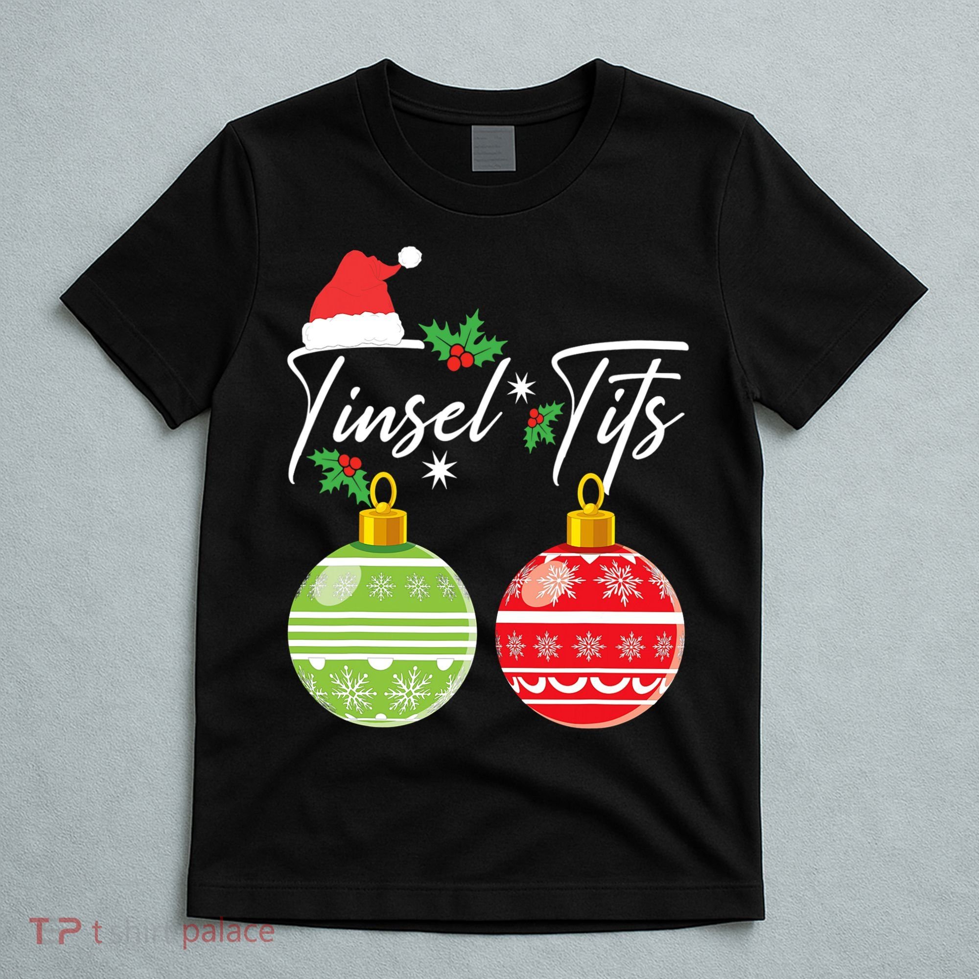 Jingle Balls Tinsel Tits Funny Christmas Matching Couple T-Shirt