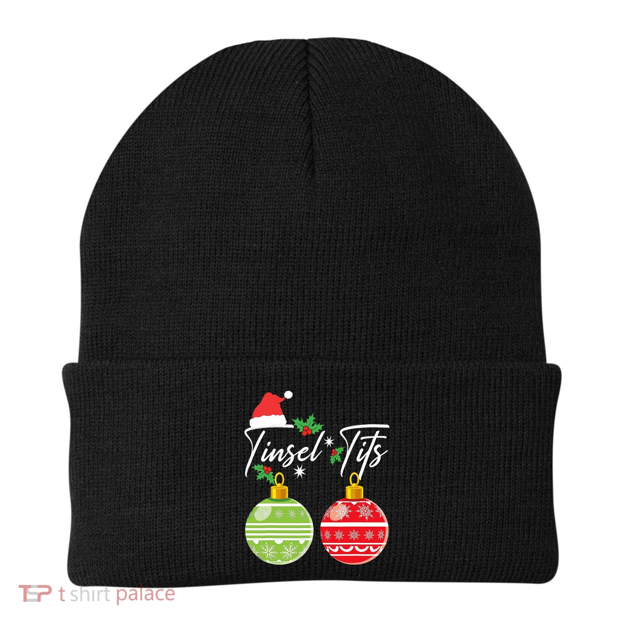 Jingle Balls Tinsel Tits Funny Christmas Matching Couple Beanie