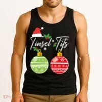 Jingle Balls Tinsel Tits Funny Christmas Matching Couple Tank Top thumb 3