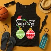 Jingle Balls Tinsel Tits Funny Christmas Matching Couple Tank Top thumb 4