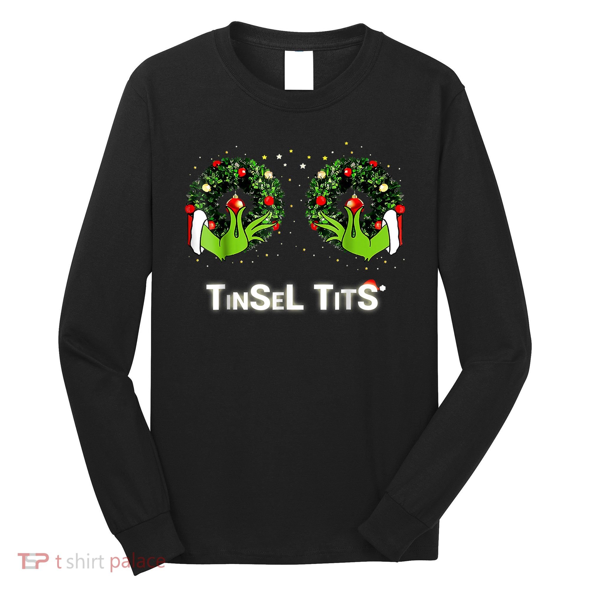 Jingle Balls Tinsel Tits Funny Matching Couple Long Sleeve Shirt