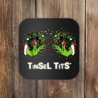 Jingle Balls Tinsel Tits Funny Matching Couple Coaster thumb 0