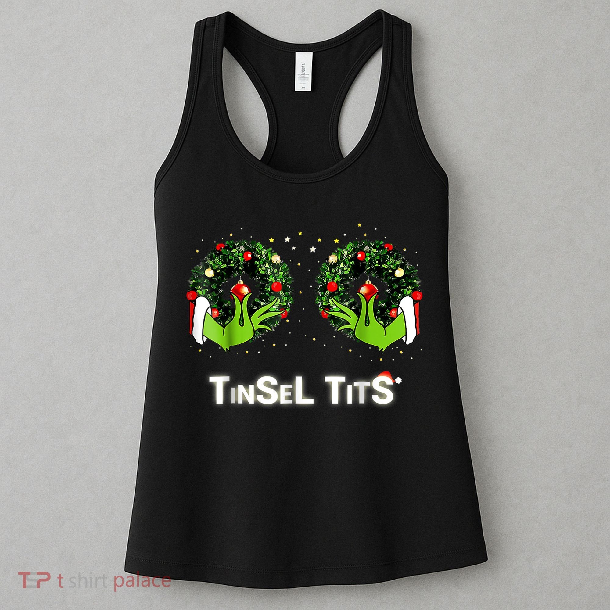 Jingle Balls Tinsel Tits Funny Matching Couple Women's Tank Top