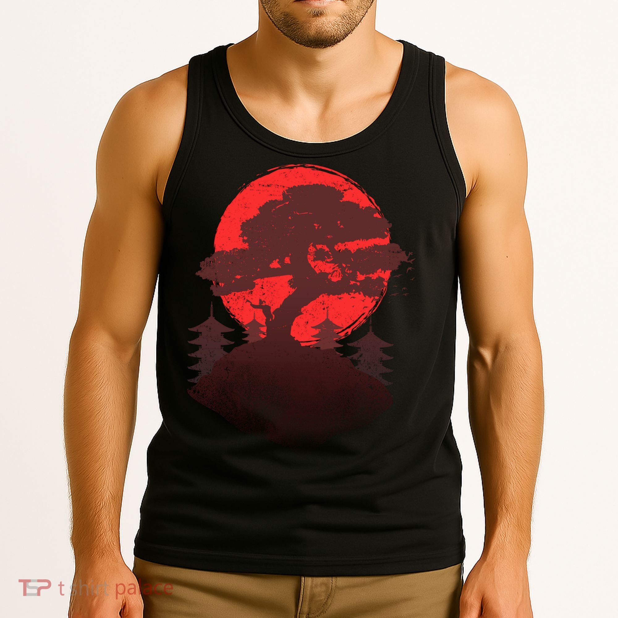Japanese Bonsai Tree Scene Tank Top