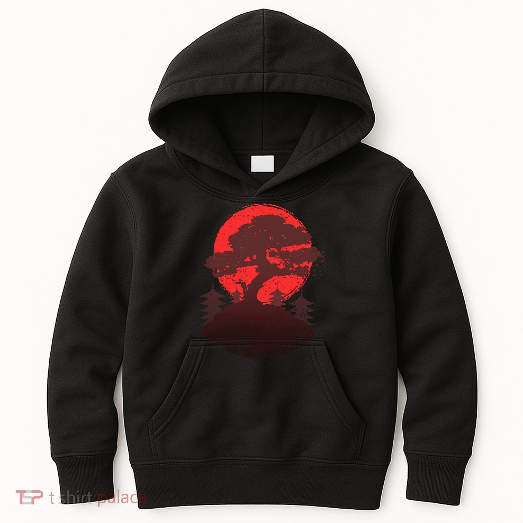 Japanese Bonsai Tree Scene Kids Hoodie