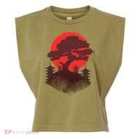 Japanese Bonsai Tree Scene Garment-Dyed Women's Muscle Tee thumb 0