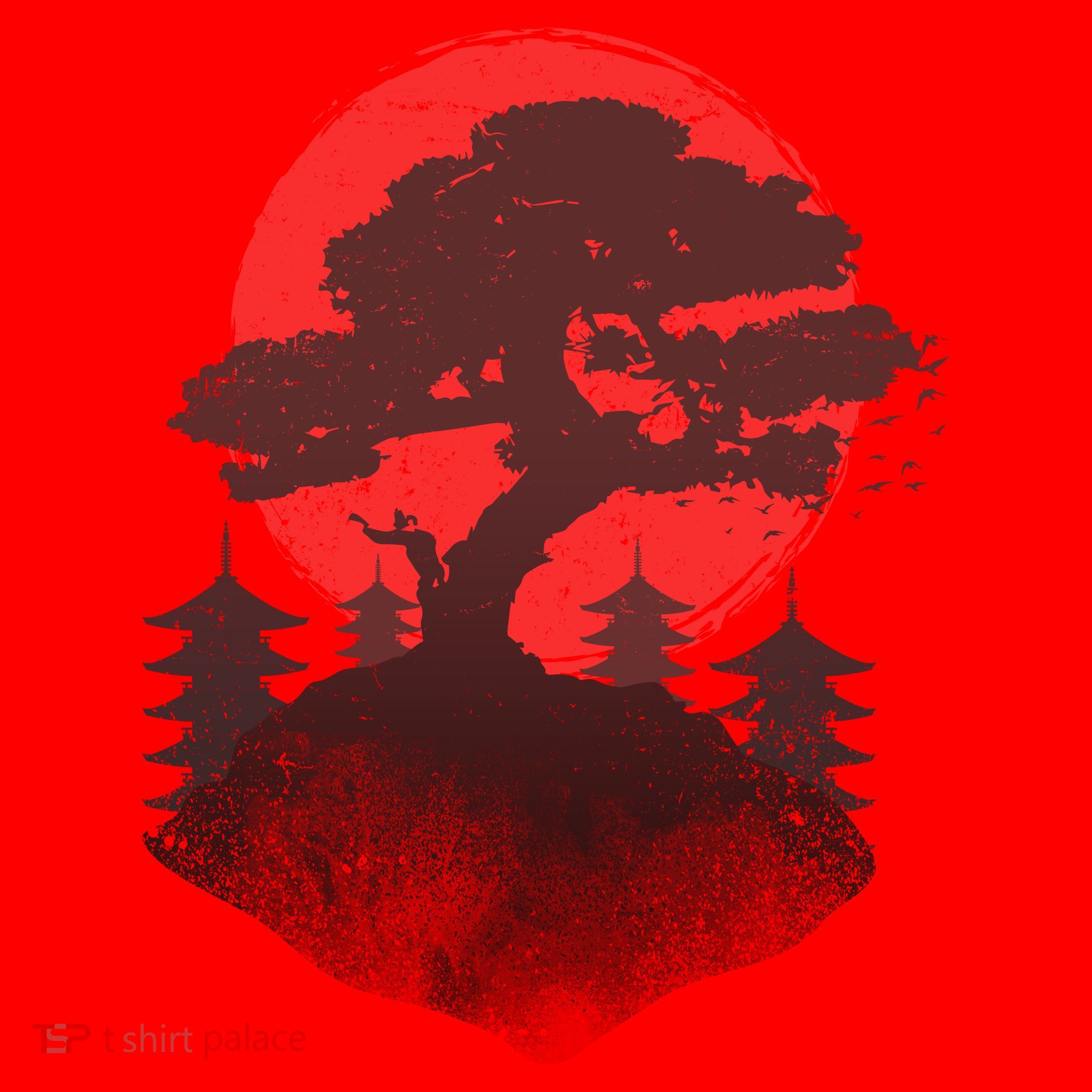 Japanese Bonsai Tree Scene Santa Hat