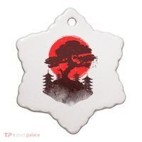 Japanese Bonsai Tree Scene Ceramic Ornament thumb 0