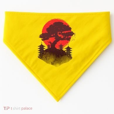 Japanese Bonsai Tree Scene USA-Made Doggie Bandana