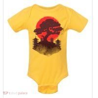 Japanese Bonsai Tree Scene Baby Bodysuit thumb 0