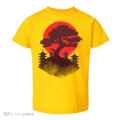 Japanese Bonsai Tree Scene Toddler T-Shirt