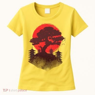 Japanese Bonsai Tree Scene Women's T-Shirt