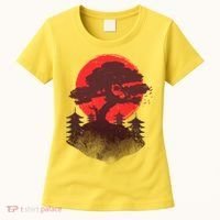 Japanese Bonsai Tree Scene Women's T-Shirt thumb 0