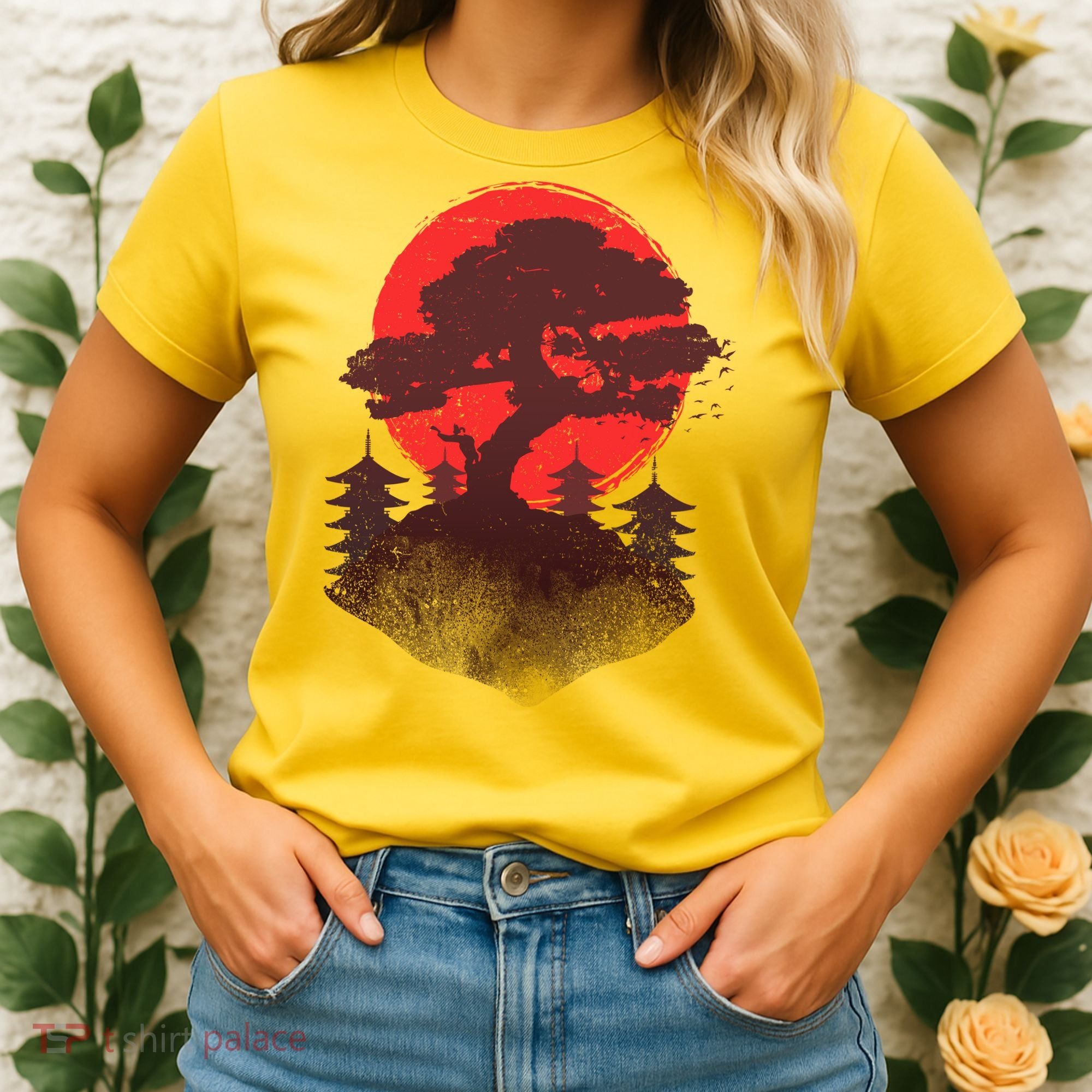 Japanese Bonsai Tree Scene Women's T-Shirt