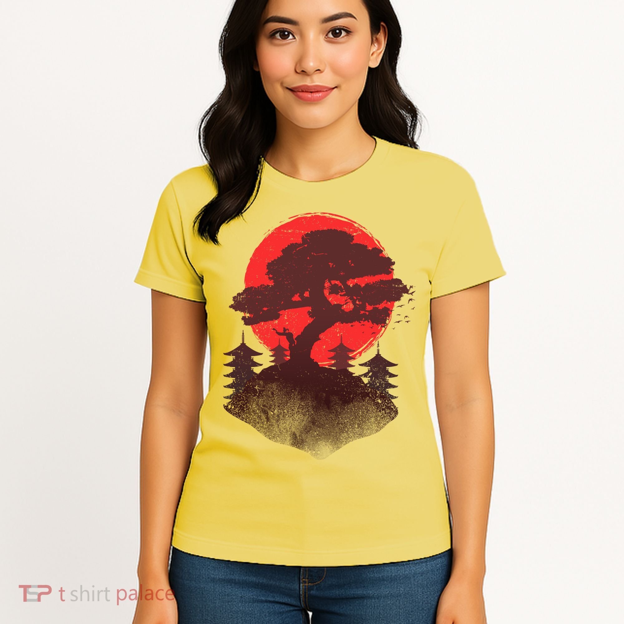 Japanese Bonsai Tree Scene Women's T-Shirt