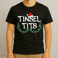 Jingle Balls Tinsel Tits Funny Matching Couple Chestnuts T-Shirt thumb 3