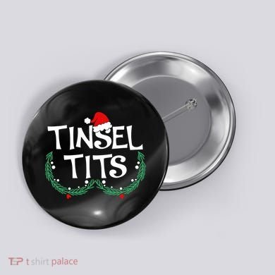 Jingle Balls Tinsel Tits Funny Matching Couple Chestnuts Button