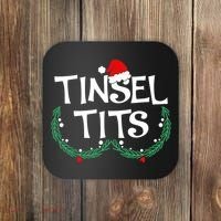 Jingle Balls Tinsel Tits Funny Matching Couple Chestnuts Coaster thumb 0
