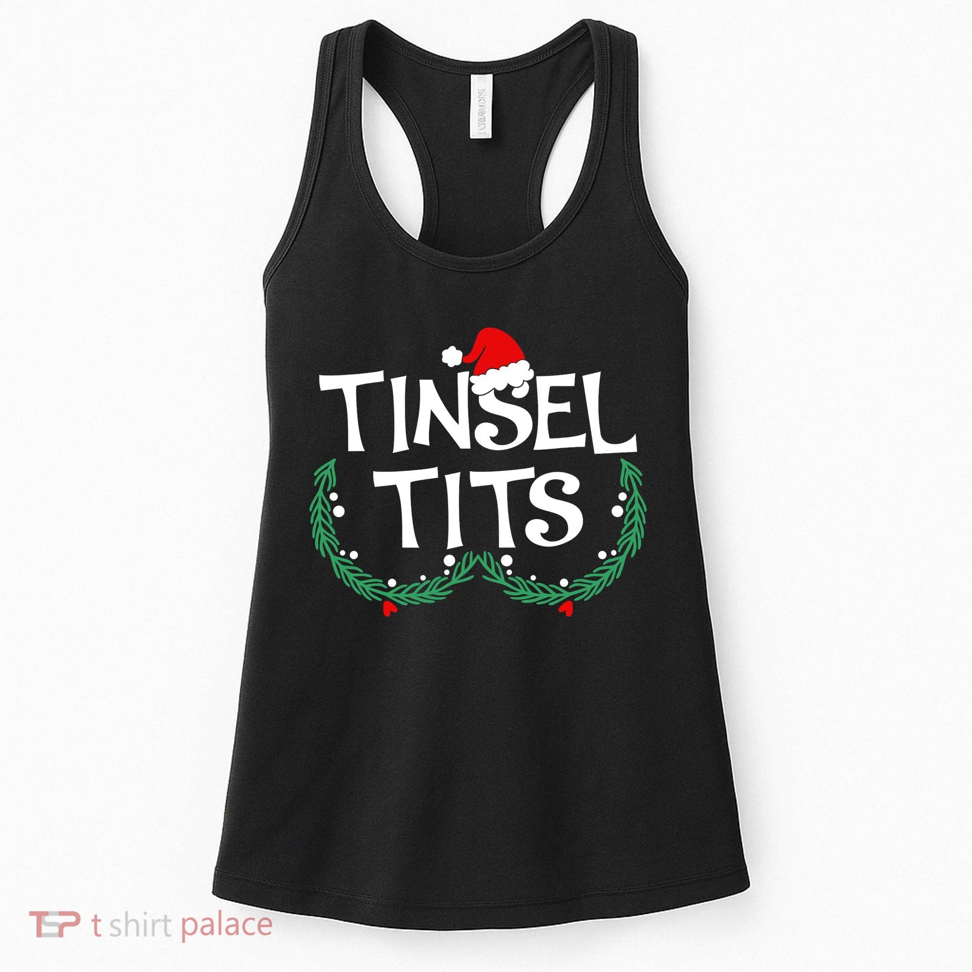 Jingle Balls Tinsel Tits Funny Matching Couple Chestnuts Women's Tank Top