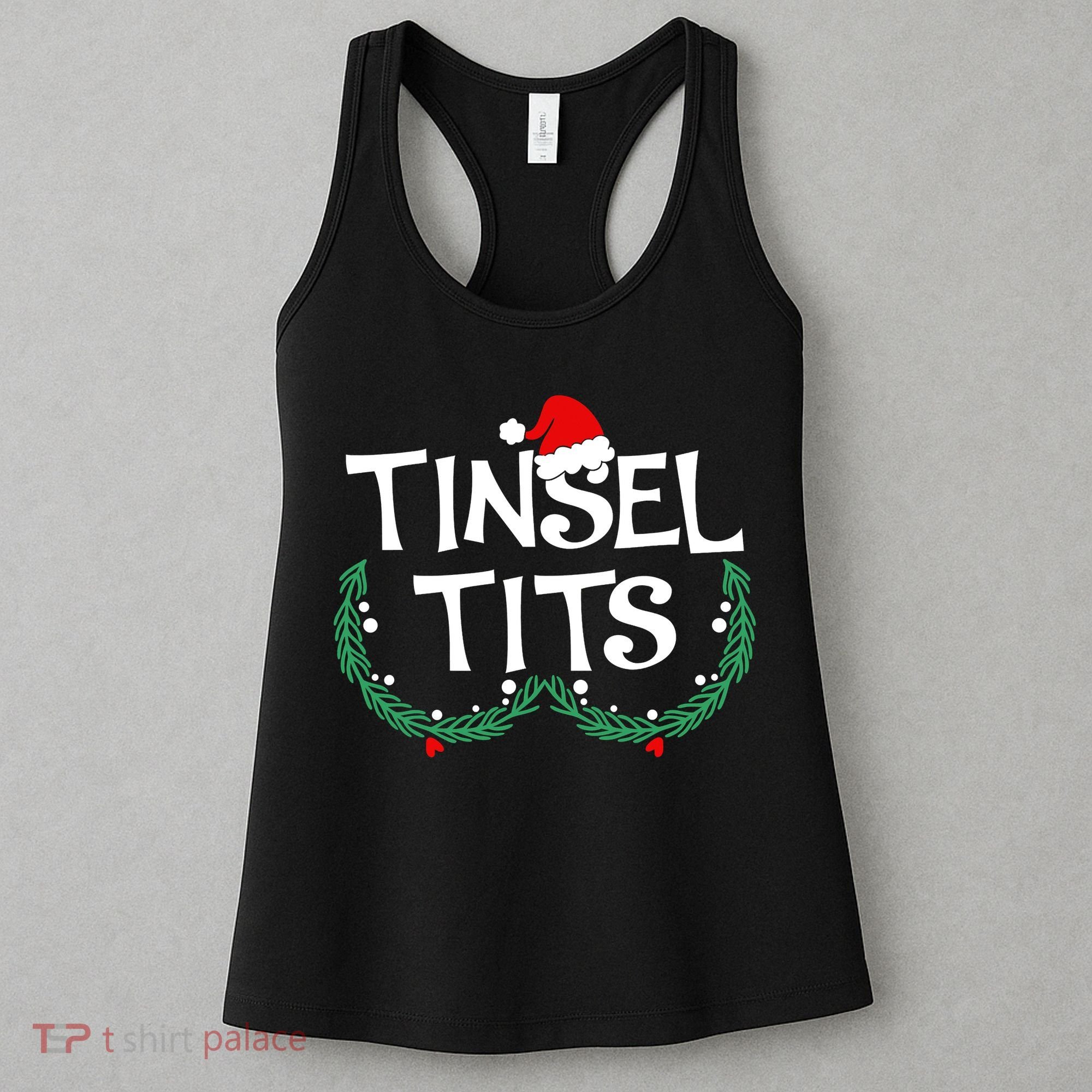 Jingle Balls Tinsel Tits Funny Matching Couple Chestnuts Women's Tank Top