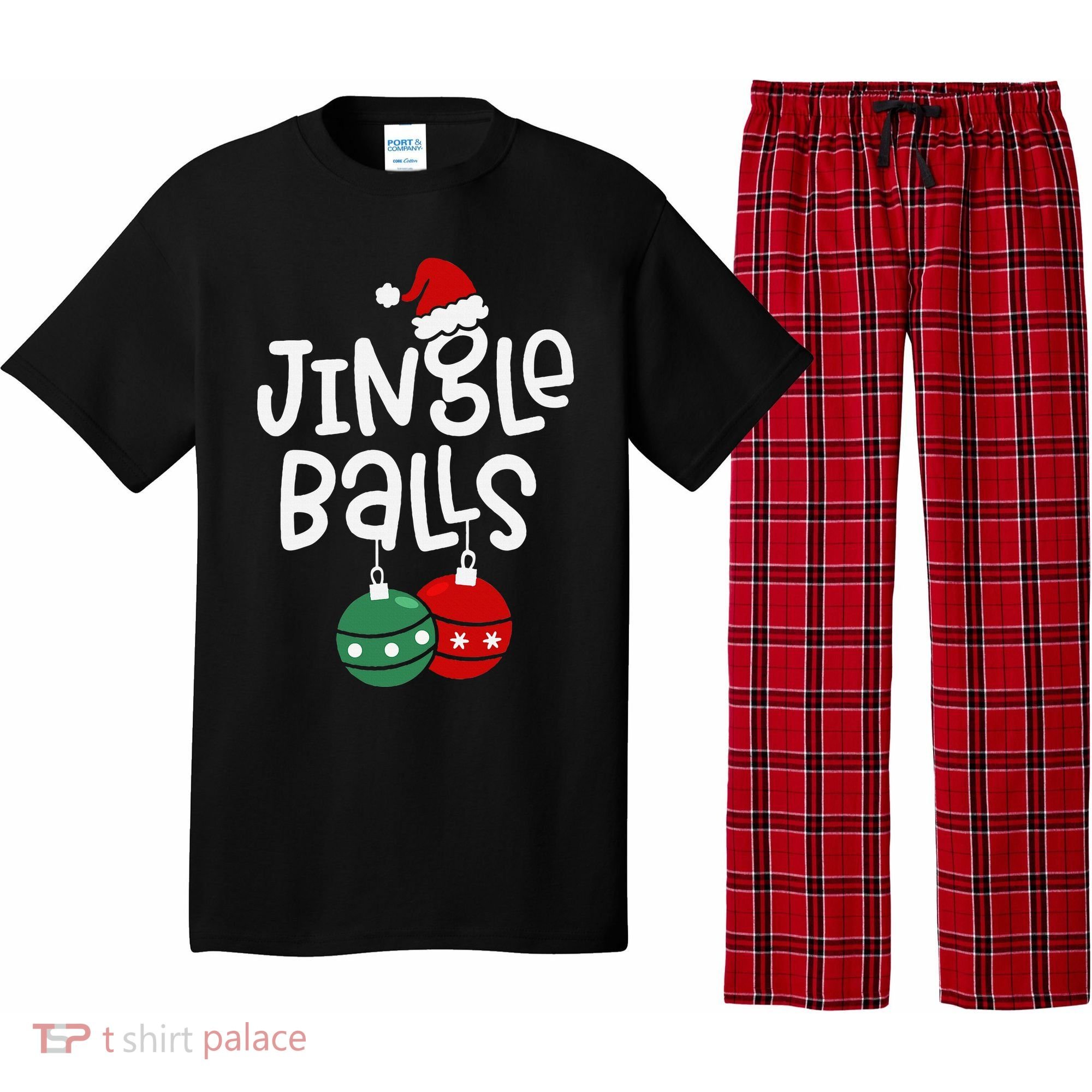 Jingle Balls Tinsel Tits Matching Couple Chestnuts Pajama Set
