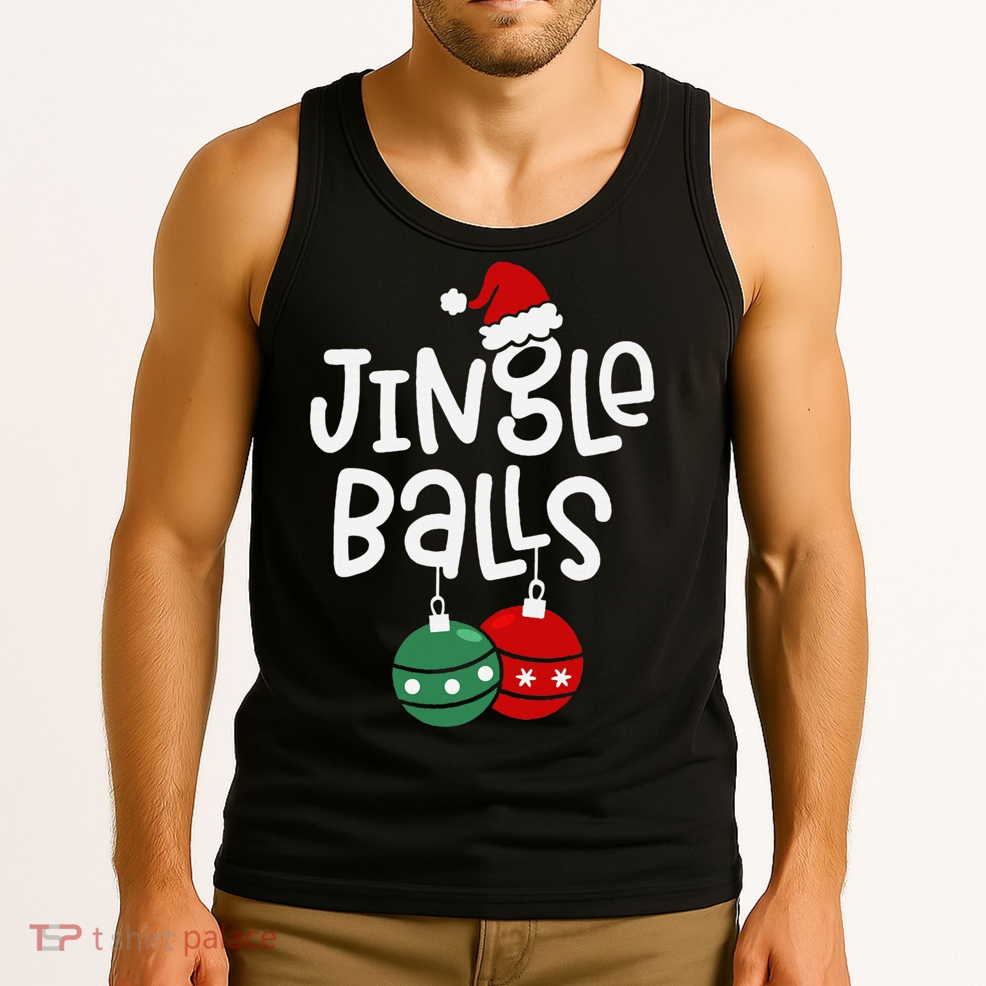 Jingle Balls Tinsel Tits Matching Couple Chestnuts Tank Top