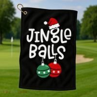 Jingle Balls Tinsel Tits Matching Couple Chestnuts Golf Towel thumb 1