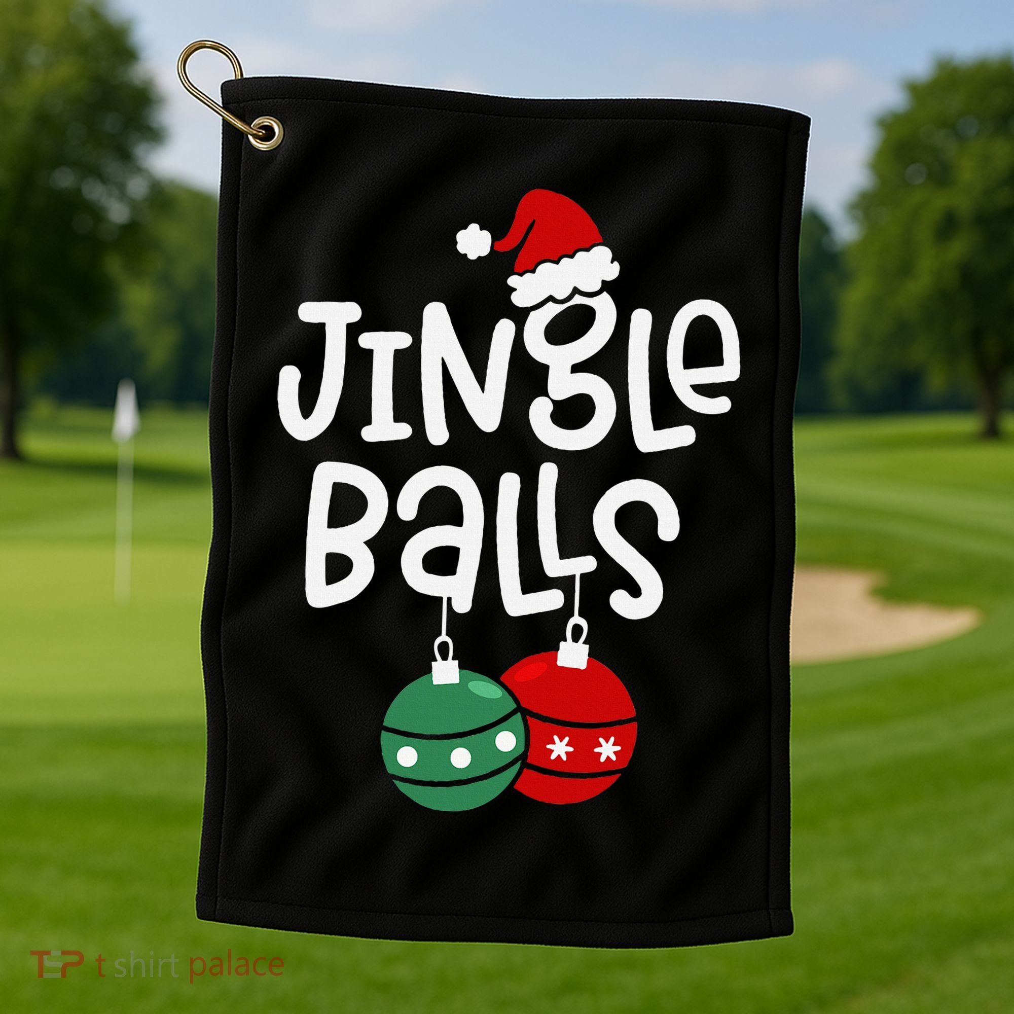 Jingle Balls Tinsel Tits Matching Couple Chestnuts Golf Towel