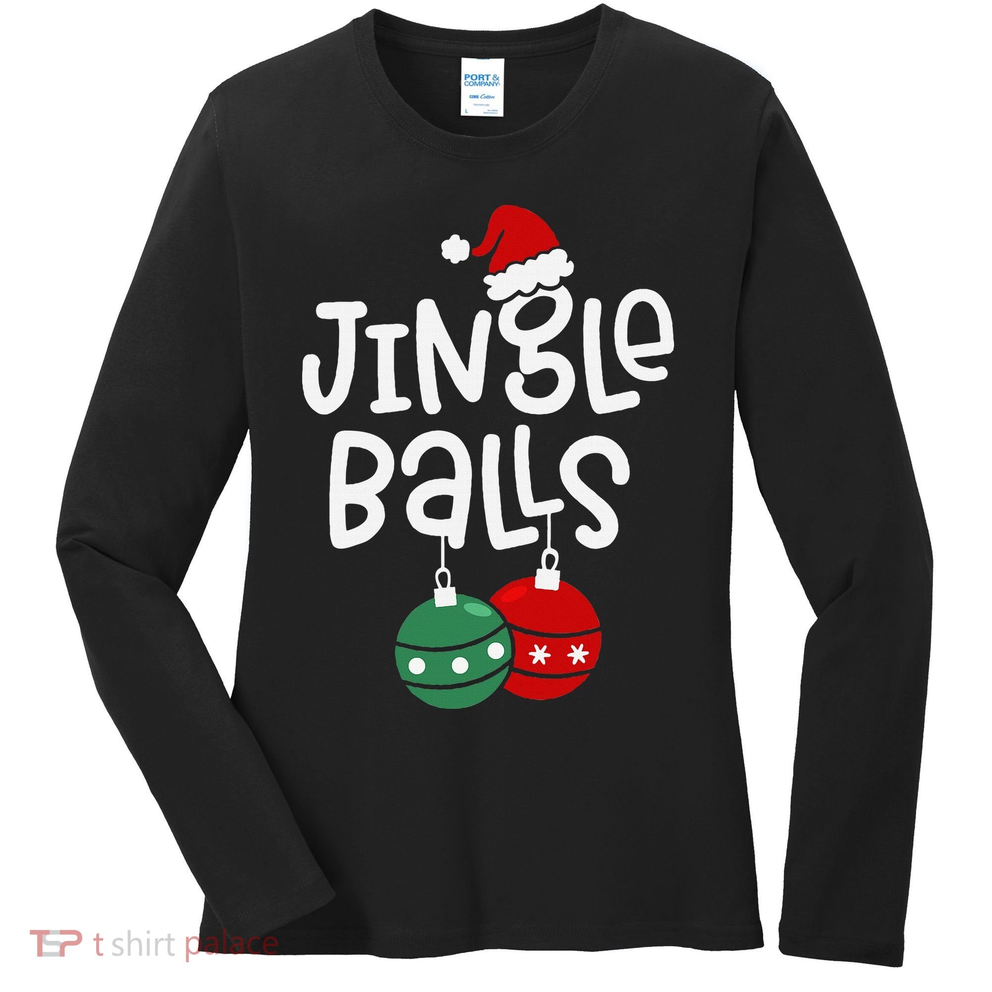 Jingle Balls Tinsel Tits Matching Couple Chestnuts Women's Long Sleeve Shirt
