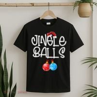 Jingle Balls Tinsel Tits Couple Funny Christmas Matching T-Shirt thumb 2
