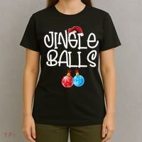 Jingle Balls Tinsel Tits Couple Funny Christmas Matching T-Shirt thumb 4