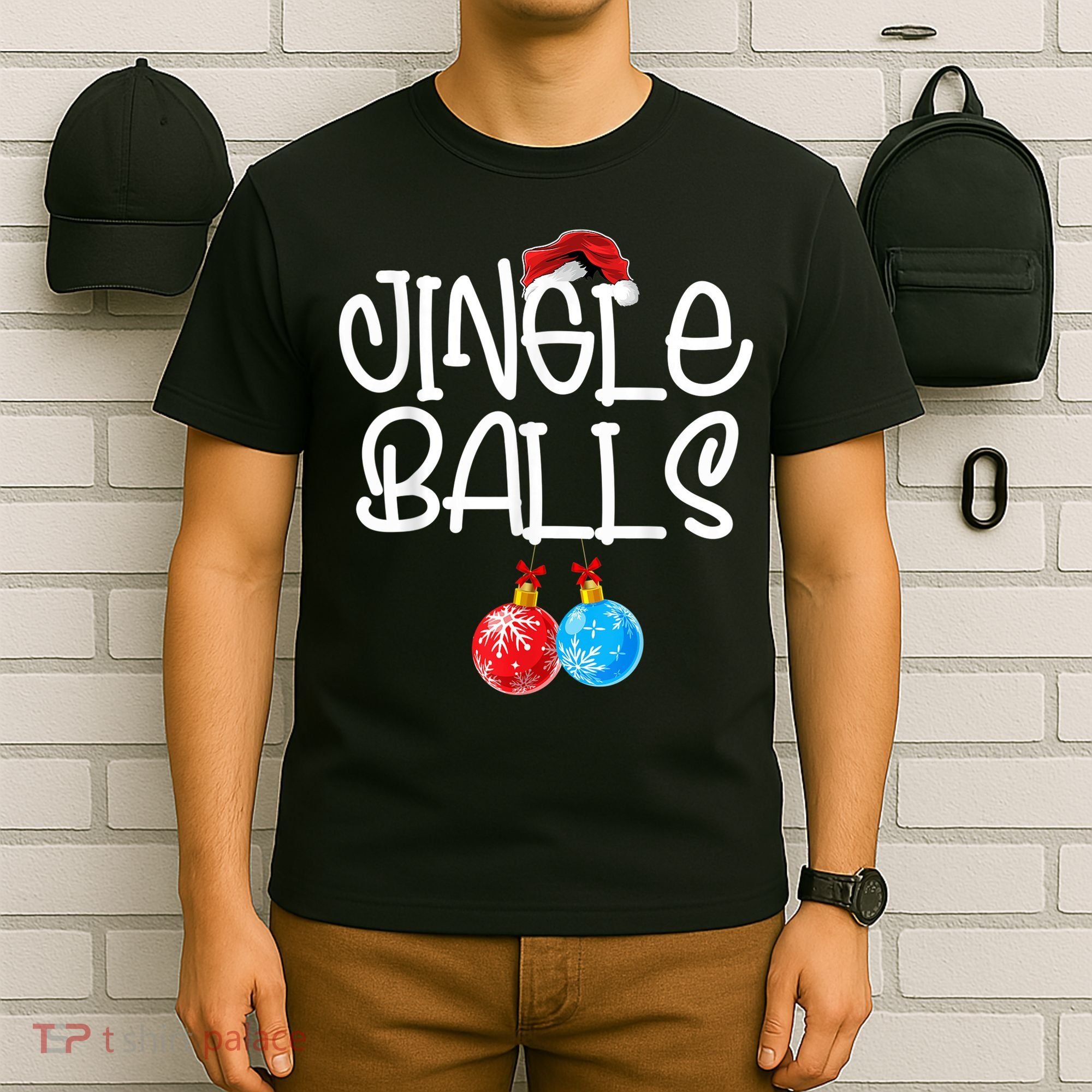 Jingle Balls Tinsel Tits Couple Funny Christmas Matching T-Shirt